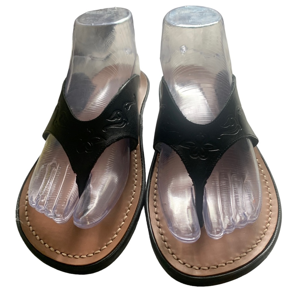 MUNRO SPORT Women’s Black Leather Thong Sculpted Collection Size 7 - Picture 5 of 13